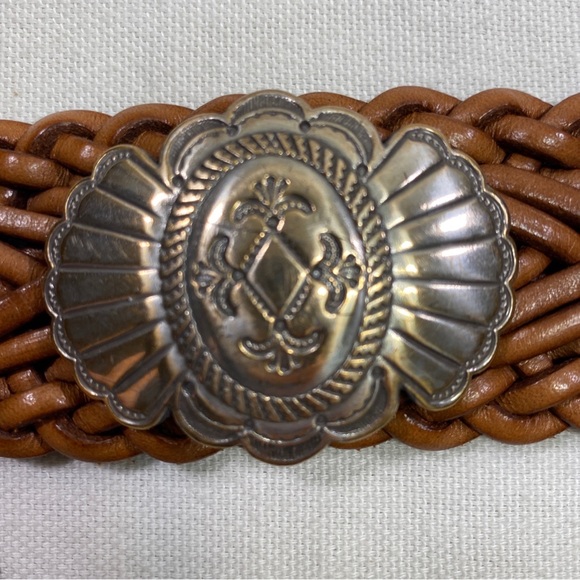 Fossil Brown Woven Belt with Silver Accents - Picture 10 of 16